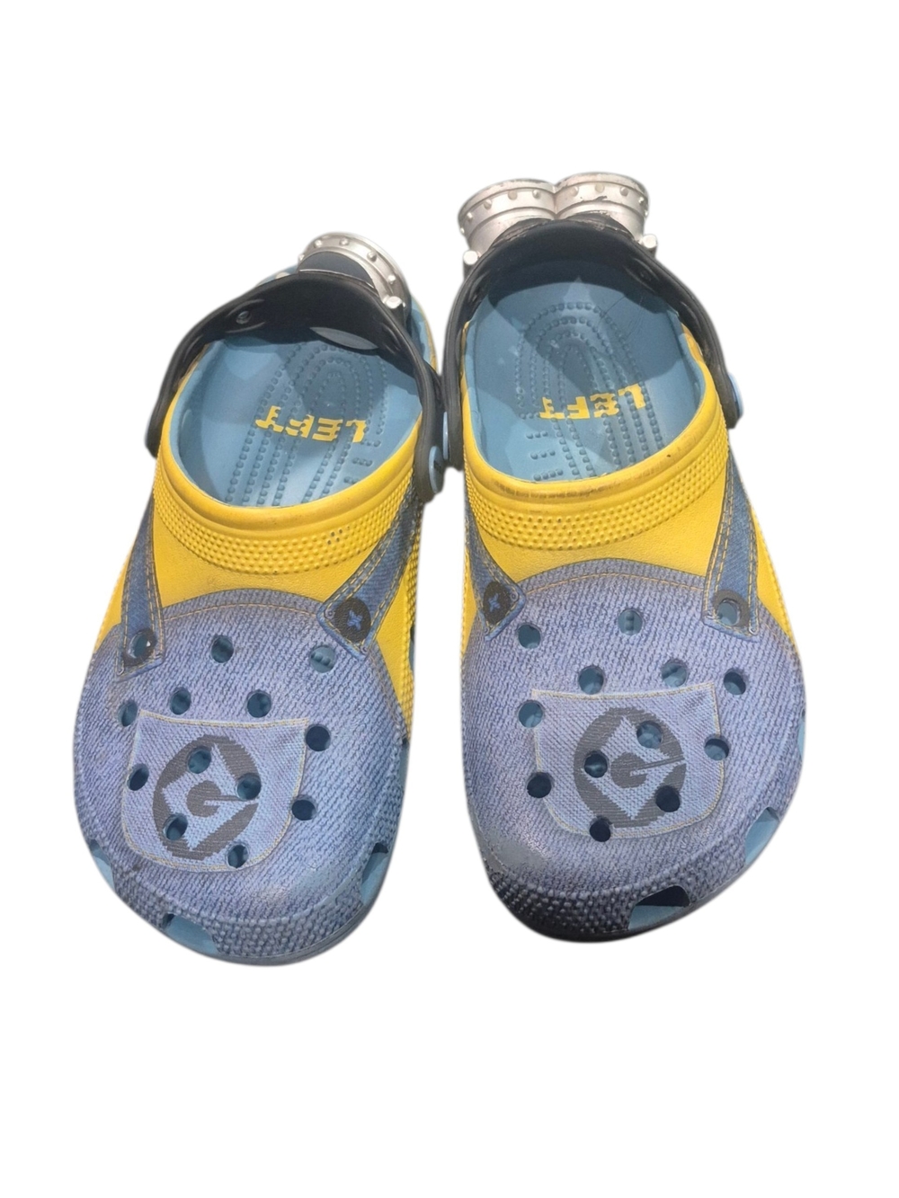 CROCS Kids Yellow and Blue Graphic Slip-On Clogs